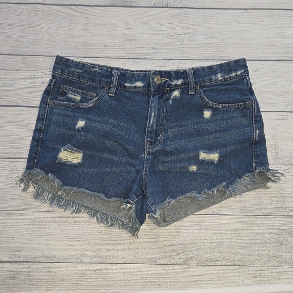 Free People Pants - Free People Women's Distressed Denim Shorts Blue Size 30